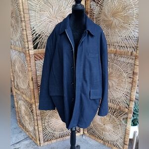 Vintage Structure Men's Wool Blend Navy Blue Jacket_XL